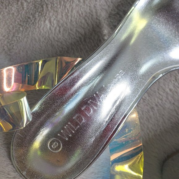 Fashion Women Pumps Transparent Strappy Buckle Sandals Block High Heels Sz 8 - Picture 6 of 8